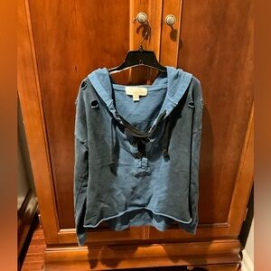 Vintage Havana Blue Lace-Up Hoodie Size Medium